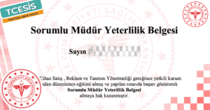 Sorumlu Müdür Yeterlilik Belgesi