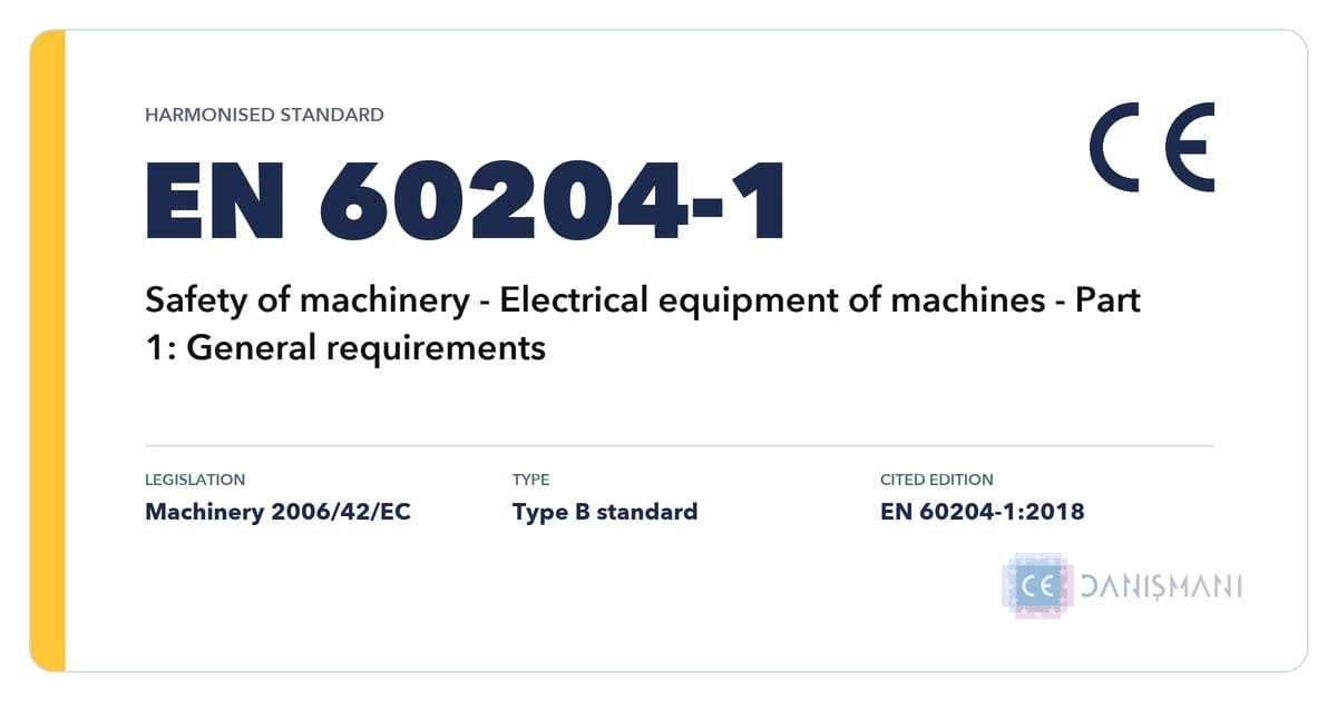 EN 60204-1 harmonised standard