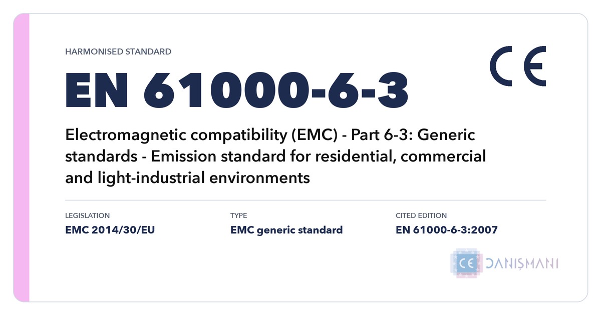 EN 61000-6-3 harmonised standard