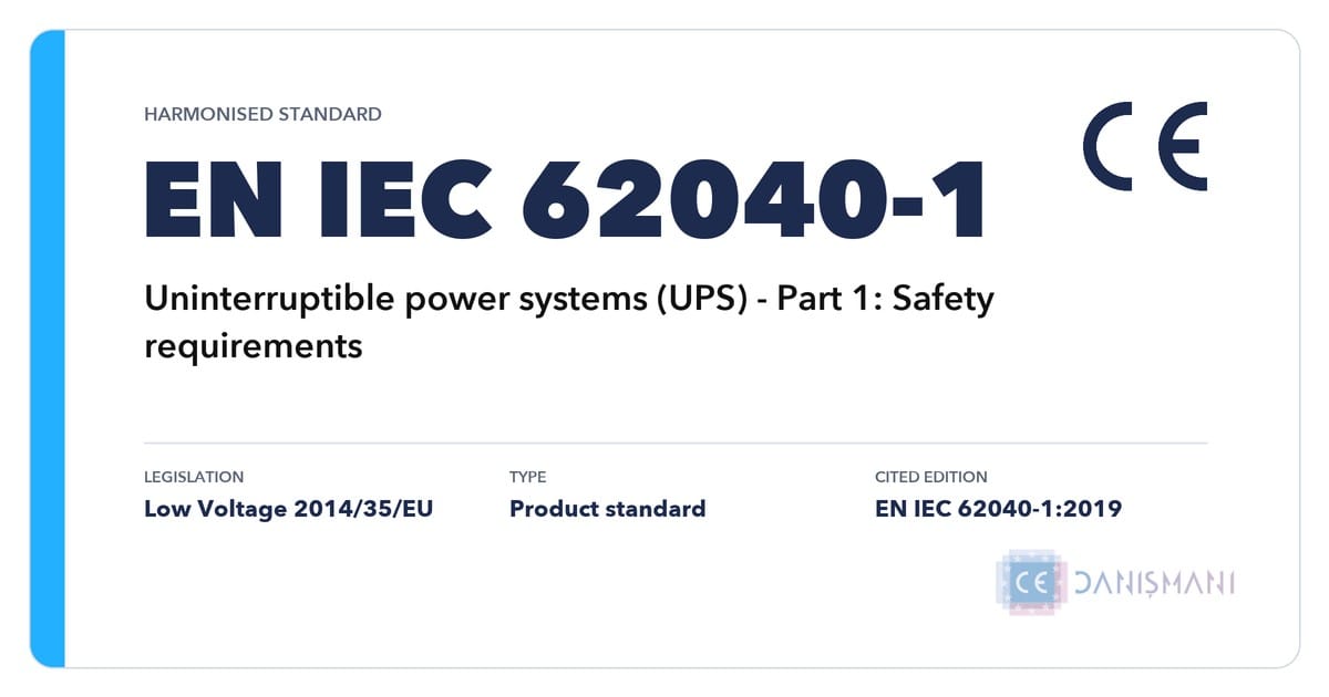 EN IEC 62040-1 harmonised standard